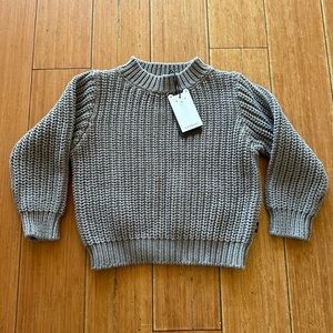 Huxbaby chunky knit 100% cotton jumper sweater kids toddler 5 grey